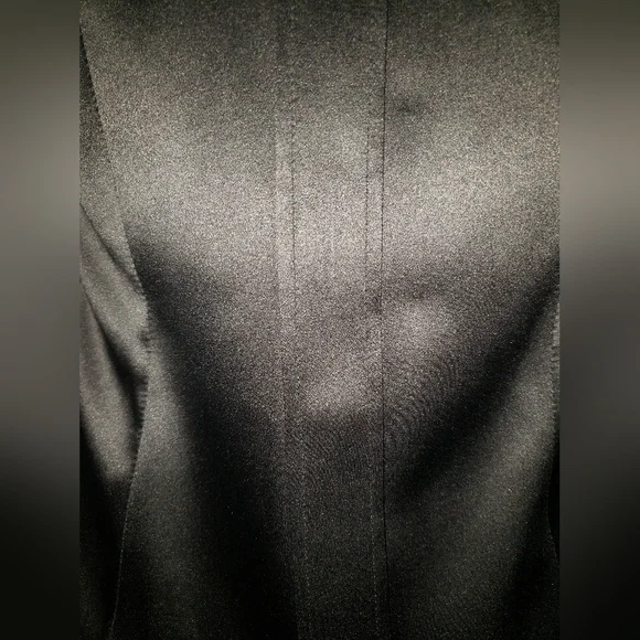 Dolce Gabbana Black 100% Silk tuxedo shirt pleated back pearl logo buttons M